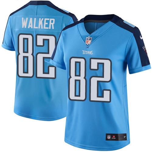 2019 Women Tennessee Titans #82 Walker light blue Nike Vapor Untouchable Limited NFL Jersey->women nfl jersey->Women Jersey